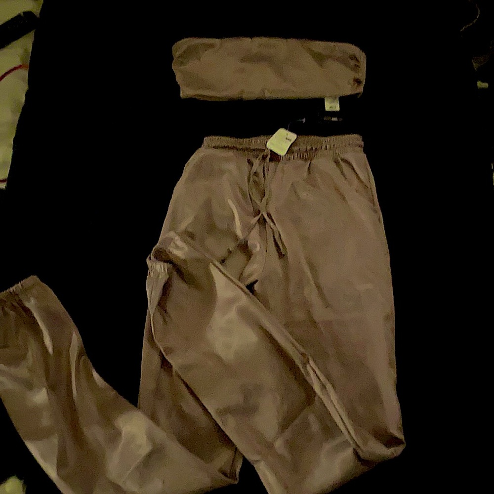 2 piece set from Fashion Nova silky material